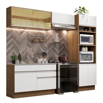 Cozinha Completa 270012 Com Armário E Balcão Rustic/branco