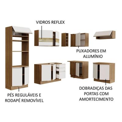 Cozinha Completa 419001 Com Armário E Balcão Rustic/Branco