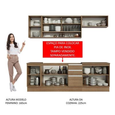 Cozinha Completa 240003 Com Armário E Balcão RusticRustic