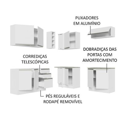 Cozinha Completa 349003 Com Armário E Balcão Branco Branco