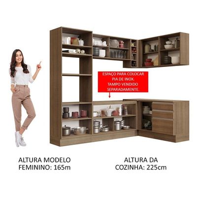 Cozinha Completa 399002 Com Armário E Balcão RusticRustic