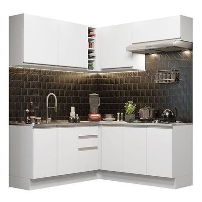 Cozinha Completa 349003 Com Armário E Balcão Branco Branco