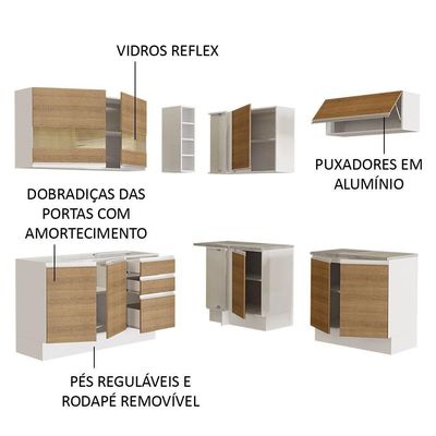 Cozinha Completa 349001 Com Armário E Balcão Branco/Rustic