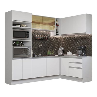 Cozinha Completa 399002 Com Armário E Balcão Branco Branco