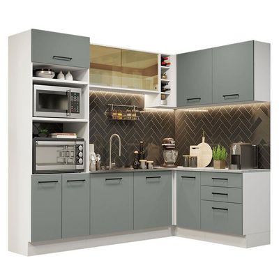 Cozinha Completa 399001 Com Armário E Balcão Branco/Cinza