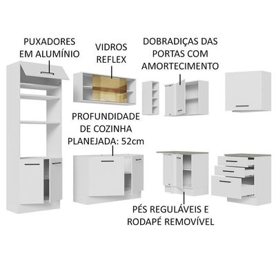 Cozinha Completa 399001 Com Armário E Balcão Branco Branco