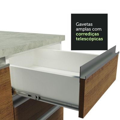Cozinha Completa 349003 Com Armário E Balcão Branco/Rustic