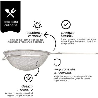 Peneira Inox 16cm Mimo Ap16