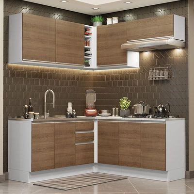 Cozinha Completa 349003 Com Armário E Balcão Branco/Rustic