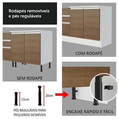Cozinha Completa 349003 Com Armário E Balcão Branco/Rustic