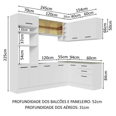 Cozinha Completa 399001 Com Armário E Balcão Branco Branco