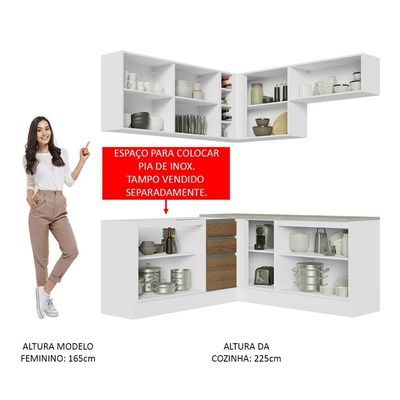 Cozinha Completa 349003 Com Armário E Balcão Branco/Rustic