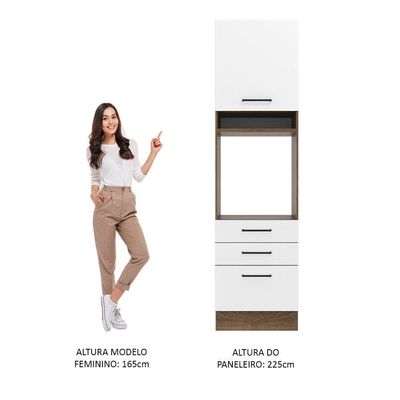 Torre Quente 60 Cm 1 Porta 3 Gavetas Rustic/branco