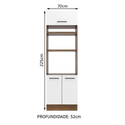 Torre Quente 70 Cm 3 Portas Rustic/branco Rustic/branco