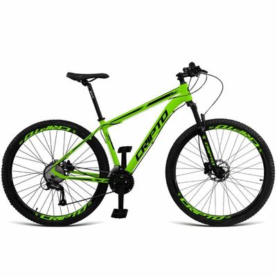 Bicicleta Aro 29 Cripto 18v Hidráulica Trava K7  Preto/Verde