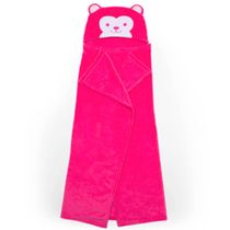 Manta com Capuz Buettner Microfibra Infantil Sheep 90cmx90cm Rosa Escuro