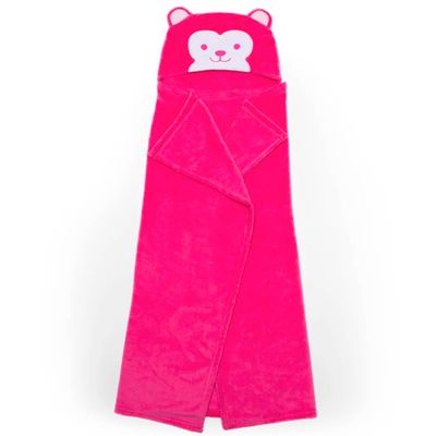 Manta com Capuz Buettner Microfibra Infantil Sheep 90cmx90cm Rosa Escuro