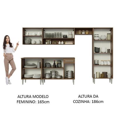 Cozinha Completa Com Armário E Balcão Rustic/Preto