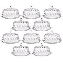 Conjunto 8 Porta Bolos Transparente com Cúpula 25cm Tortas Doces Padaria Hotel Crippa