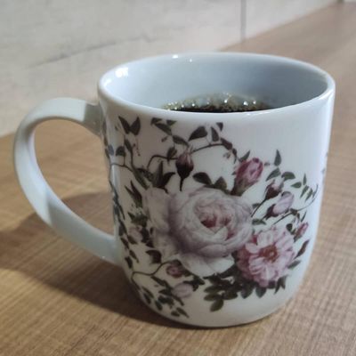 Conjunto 6 Xícaras Grande Porcelana de Chá Café Florida 360ml Branca Germer Garden Urban