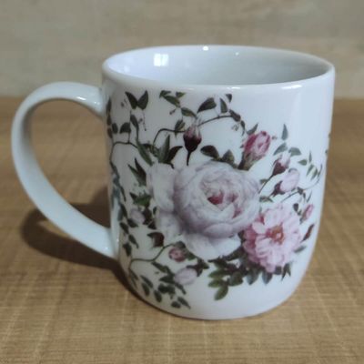 Conjunto 6 Xícaras Grande Porcelana de Chá Café Florida 360ml Branca Germer Garden Urban