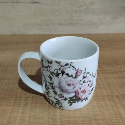 Conjunto 6 Xícaras Grande Porcelana de Chá Café Florida 360ml Branca Germer Garden Urban