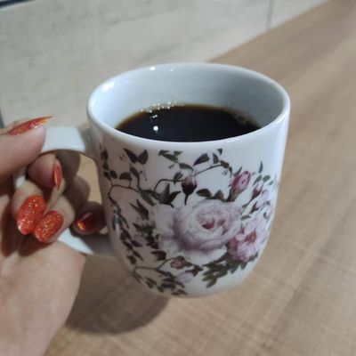 Conjunto 6 Xícaras Grande Porcelana de Chá Café Florida 360ml Branca Germer Garden Urban