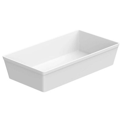 Jogo 4 Travessas 32x17x7cm Fundas Brancas Forma GN 1/3 Coza Plásticas Servir Buffet