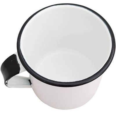 Jogo 4 Canecas Esmaltas Brancas 400ml Xicaras de Café Chá Caneca Agata Metallouça