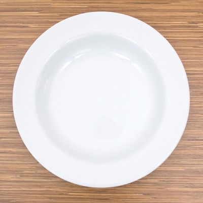 Jogo 24 Pratos Fundos de Porcelana 21,5cm Classe Única Iguaçu Germer Branco