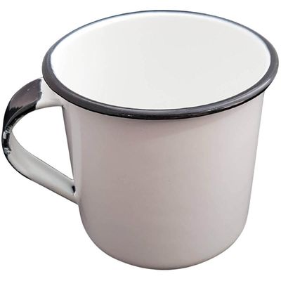 Jogo 4 Canecas Esmaltas Brancas 400ml Xicaras de Café Chá Caneca Agata Metallouça