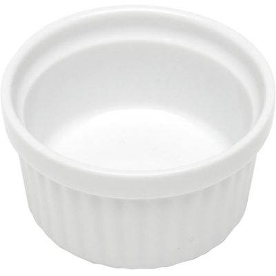 Jogo 10 Ramekin Molheira Canelado Porcelana 40ml Classic Branco Lyor Servir Caldas