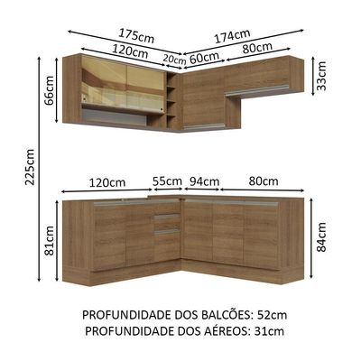 Cozinha Completa 349002 Com Armário E Balcão RusticRustic