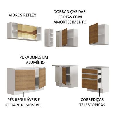 Cozinha Completa 329002 Com Armário E Balcão Branco/Rustic