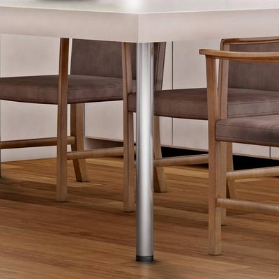 Conjunto 4 Pés de Mesa Cromados com Regulágem 7,6x75cm Modelo Palito Aço Carbono Dimec