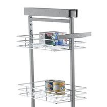 Coluna Aramada Deslizante 46cm x 23cm x 122,5cm Com 4 Cestos Organizadores Cromado