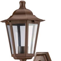 Arandela de Parede Marrom Bivolt Luminária Colonial Lente Transparente Dital Linha Grega