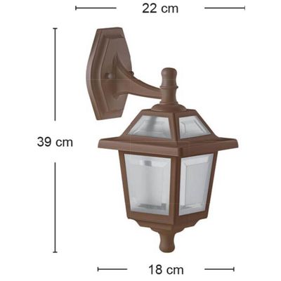 Arandela Colonial Marrom E27 Luminária de Parede Varanda Jardim Suporte Superior