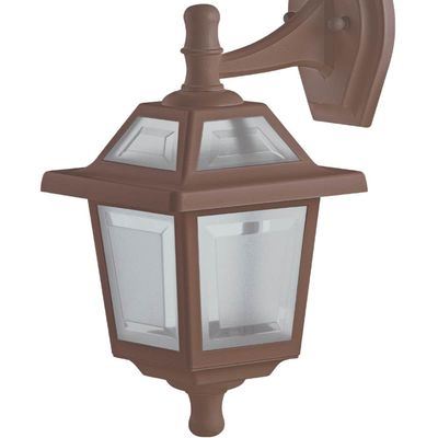 Arandela Colonial Marrom E27 Luminária de Parede Varanda Jardim Suporte Superior