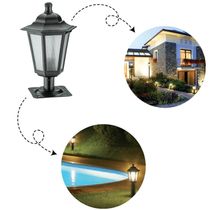 6 Luminárias de Jardim Balizadores Piso Muro Preto Colonial