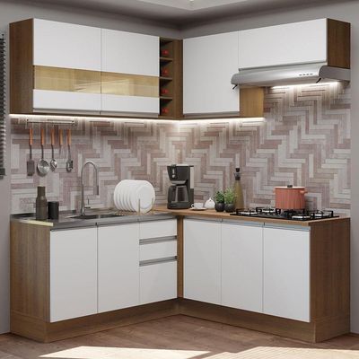Cozinha Completa 349001 Com Armário E Balcão Rustic/Branco