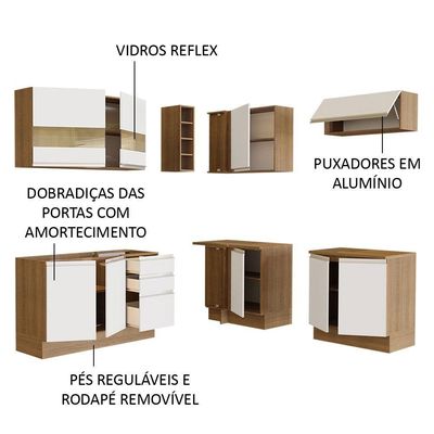 Cozinha Completa 349001 Com Armário E Balcão Rustic/Branco