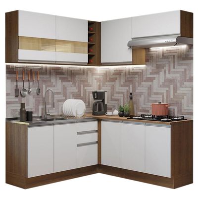 Cozinha Completa 349001 Com Armário E Balcão Rustic/Branco