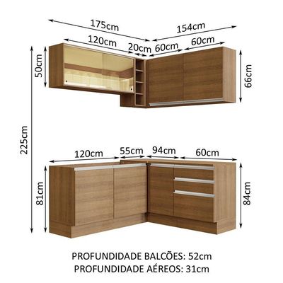 Cozinha Completa 329002 Com Armário E Balcão RusticRustic