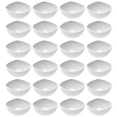Conjunto 24 Potes de Sobremesa Doces Branco Avulso 265ml Plástico Trio Crippa Tigela Unitária