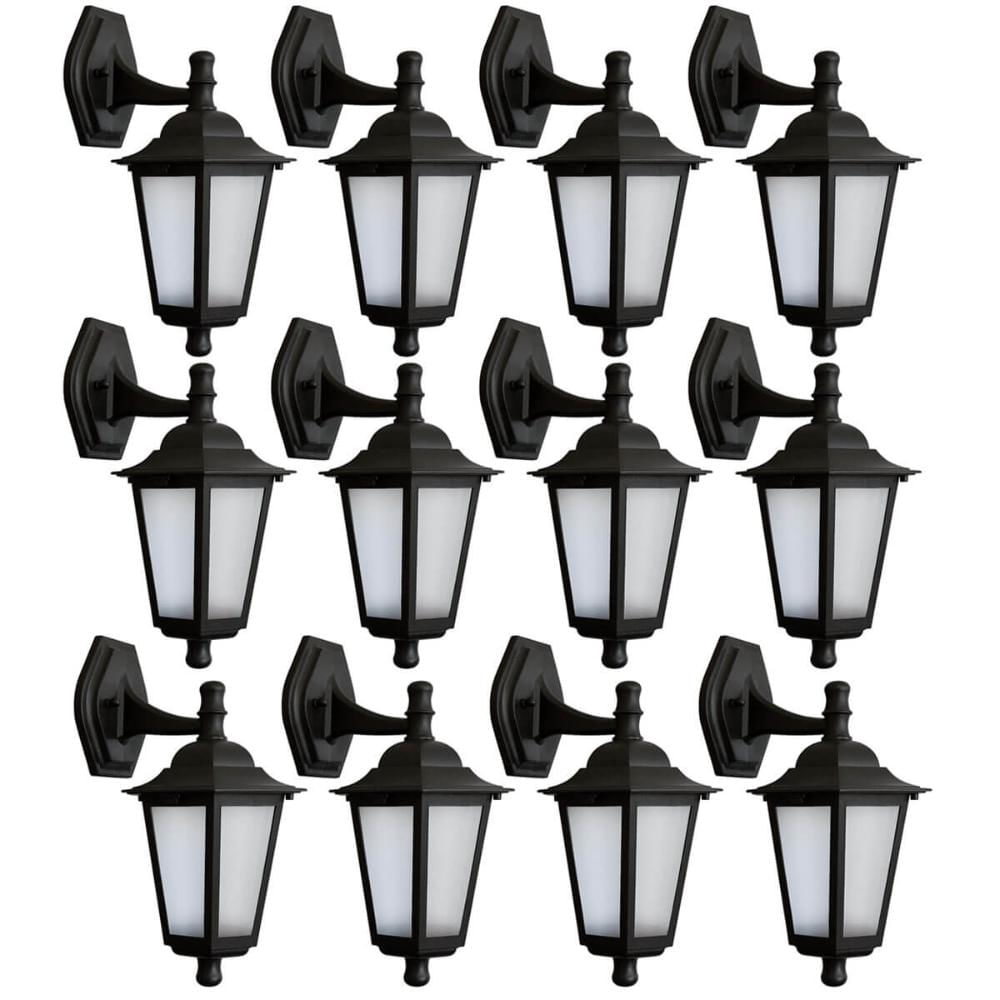 Kit 12 Arandelas Coloniais Pretas Bivolt Luminárias de Parede Grega Jardim Pátio Dital