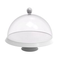 Kit 3 Porta Bolos 25cm Branco com Cúpula e Pé Bubble Crippa Tortas Doces Boleira