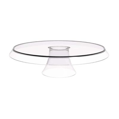 Kit 8 Bases Porta Bolos Tortas Doces 30cm com Pé Transparente Glassy Crippa