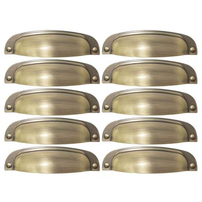 Kit 10 Puxadores Ouro Velho 2773 Quebec Concha Móveis Armários Gavetas Torralba