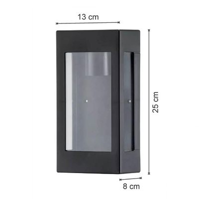 Kit 2 Arandelas Externas Prime Pretas Luminárias de Parede Bivolt Jardim Fachada Dital